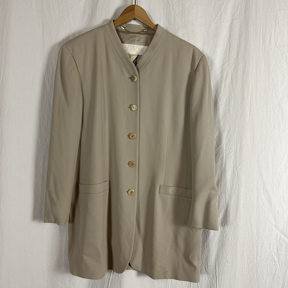 Escada Vintage Women Jacket Sz 42 Euro Blazer 100% Wool Sz 12 US Career Work Y2K